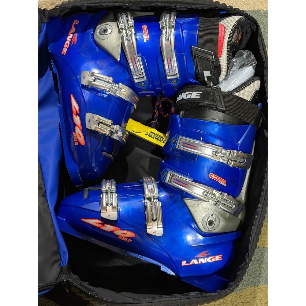 Lange L10 Race Ski Boots‎ Blue Mens 10.5 43.5 325mm With Bag Made in Italy